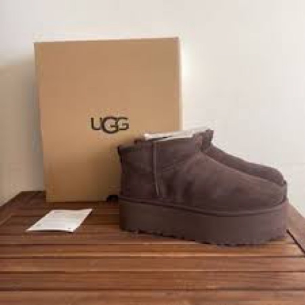 UGG Chocolate Platform Ankle Boots